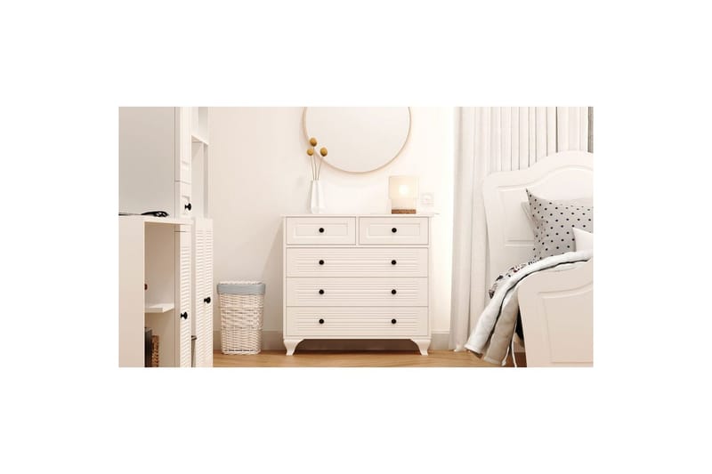 Vornrel Byrå 90 cm - Matt Vit - Förvaring - Förvaringsmöbler - Byrå - Hallbyrå