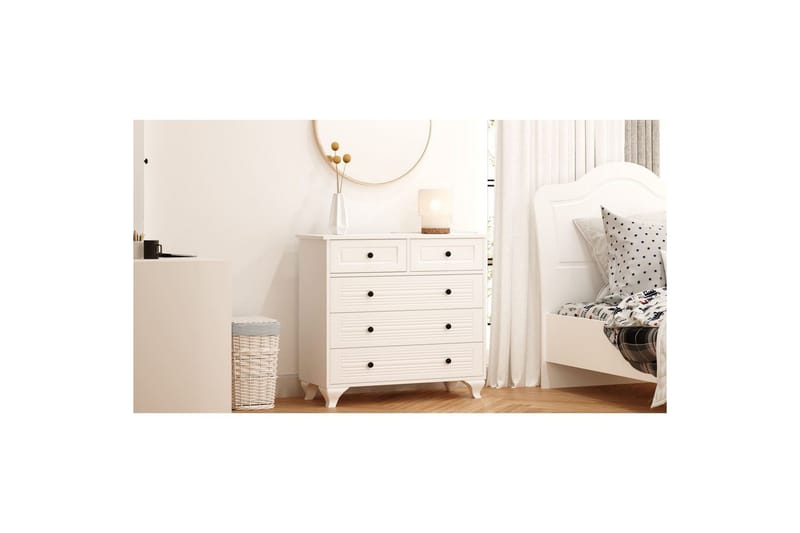 Vornrel Byrå 90 cm - Matt Vit - Förvaring - Förvaringsmöbler - Byrå - Hallbyrå