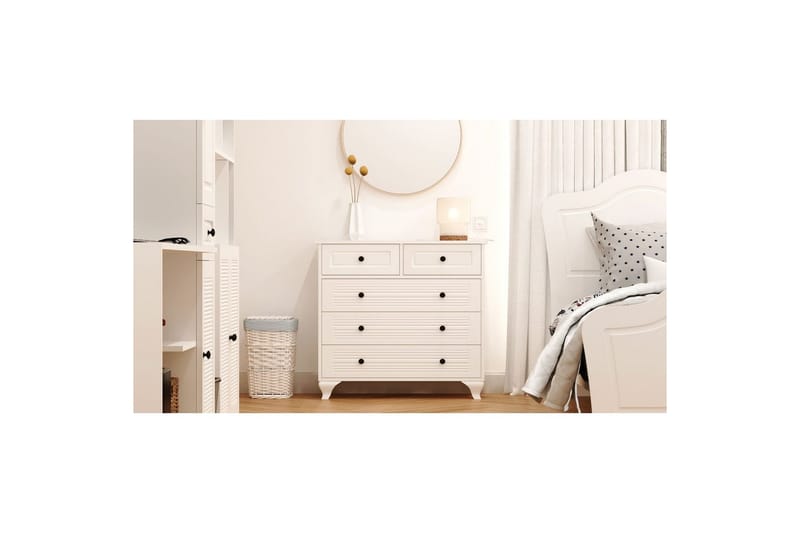 Vornrel Byrå 90 cm - Matt Vit - Förvaring - Förvaringsmöbler - Byrå - Hallbyrå
