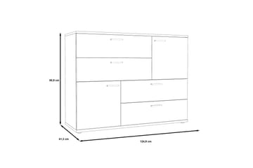 Waunifor Byrå 125 cm - Brun/Vit - Förvaring - Förvaringsmöbler - Byrå