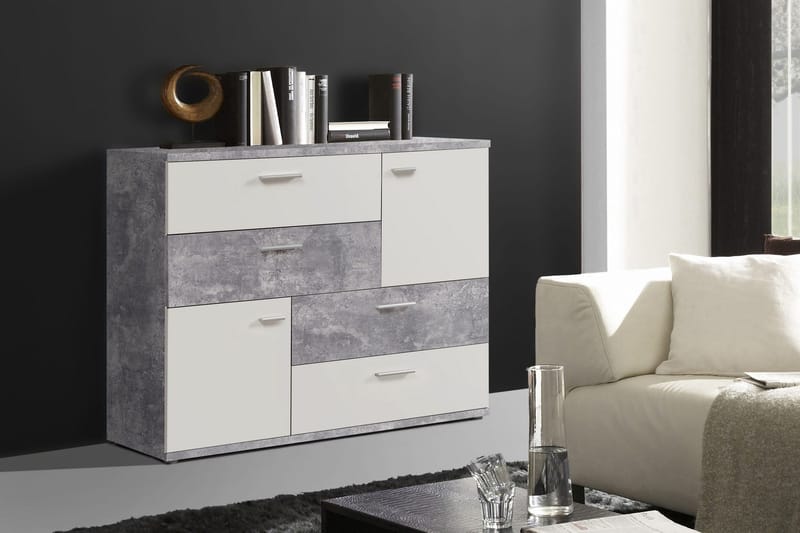 Waunifor Byrå 125 cm - Vit/Grå - Förvaring - Förvaringsmöbler - Byrå