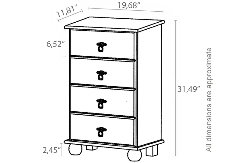 Welton Byrå 50x80 cm - Vit - Förvaring - Förvaringsmöbler - Byrå - Hallbyrå