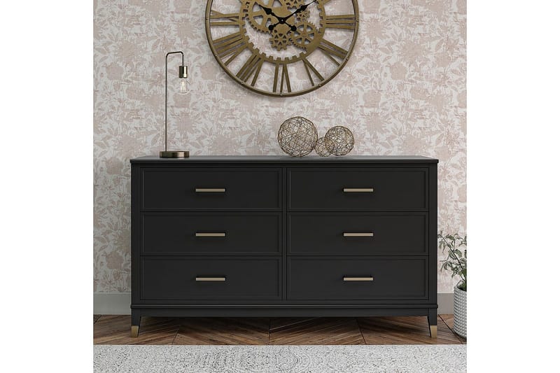 Westerleigh Byrå 144x41 cm Svart/Guld - Förvaring - Förvaringsmöbler - Byrå