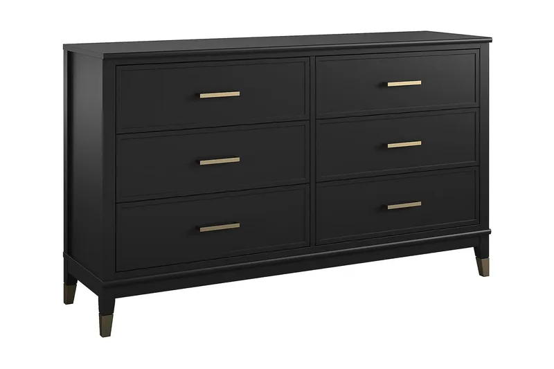 Westerleigh Byrå 144x41 cm Svart/Guld, undefined