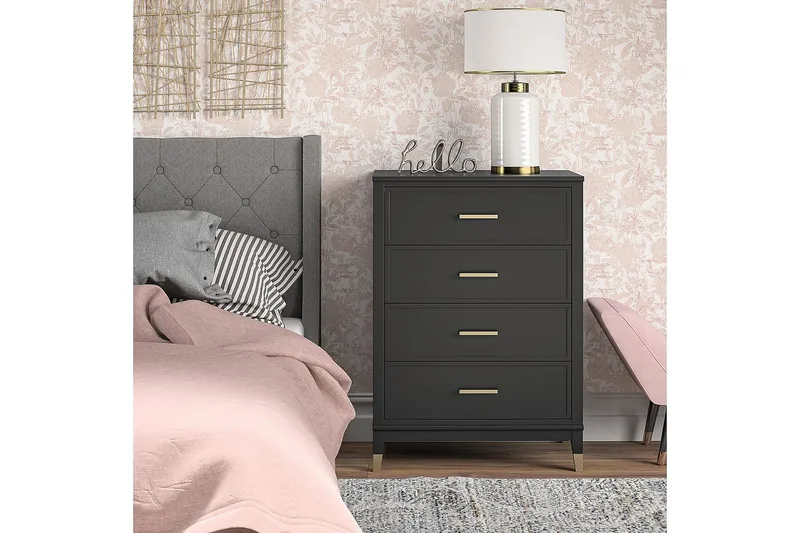 Westerleigh Byrå 76x50 cm Svart/Guld - CosmoLiving - Förvaring - Förvaringsmöbler - Byrå - Hallbyrå