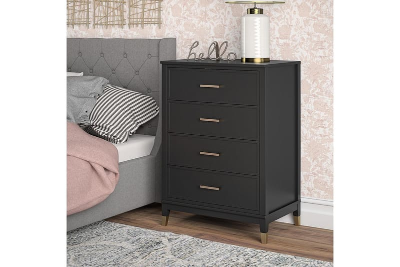 Westerleigh Byrå 76x50 cm Svart/Guld - CosmoLiving - Förvaring - Förvaringsmöbler - Byrå - Hallbyrå