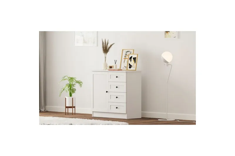 Zavira Byrå 87 cm - Matt Vit - Förvaring - Förvaringsmöbler - Byrå - Hallbyrå