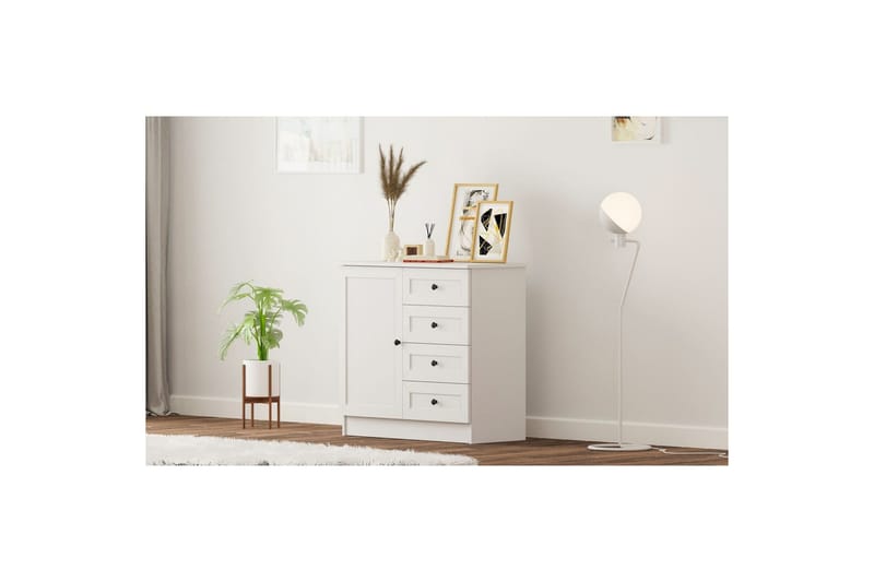 Zavira Byrå 87 cm - Matt Vit - Förvaring - Förvaringsmöbler - Byrå - Hallbyrå