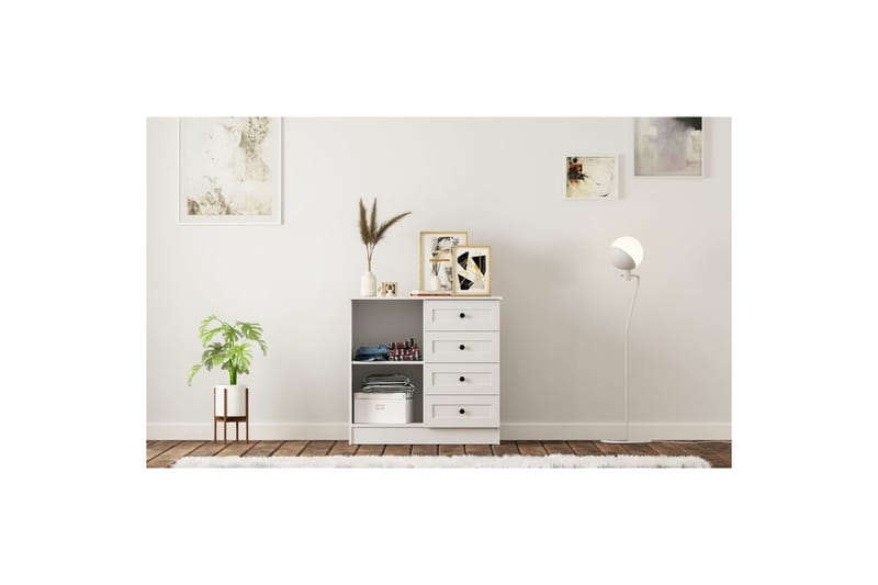 Zavira Byrå 87 cm - Matt Vit - Förvaring - Förvaringsmöbler - Byrå - Hallbyrå