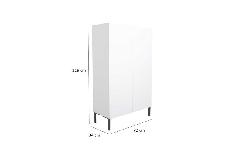 Zenla Byrå 72 cm - Vit - Förvaring - Förvaringsmöbler - Byrå - Hallbyrå