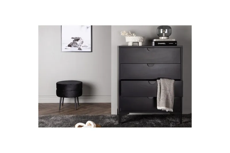 Byrå Piring - Svart, 40x78x98 - Förvaring - Förvaringsmöbler - Byrå - Hallbyrå