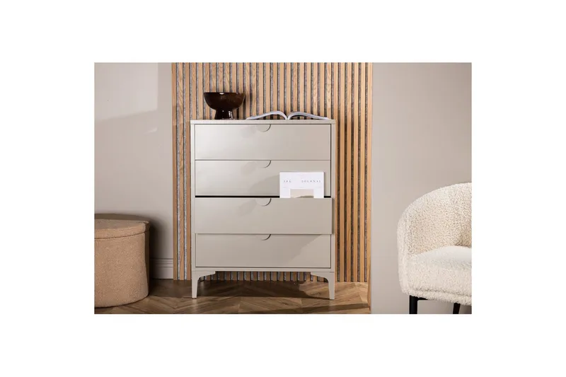 Byrå Piring - Beige, 40x78x98 - Förvaring - Förvaringsmöbler - Byrå - Hallbyrå