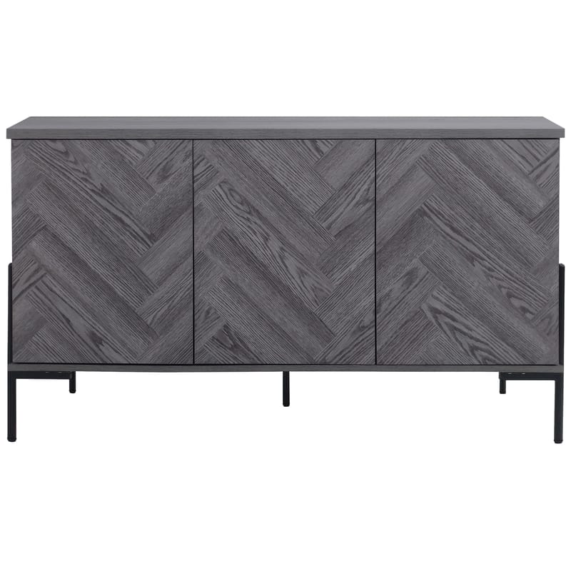 Charlene Skänk 130x75 cm - Grå fiskbensek / grå ek - Förvaring - Förvaringsmöbler - Sideboard & skänk