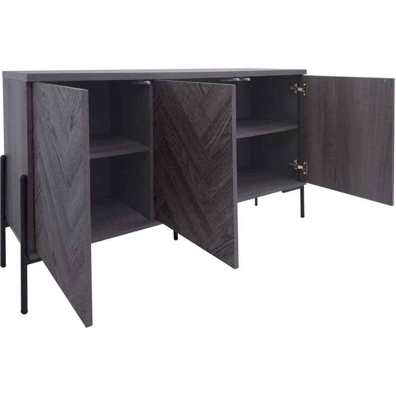 Charlene Skänk 130x75 cm - Grå fiskbensek / grå ek - Förvaring - Förvaringsmöbler - Sideboard & skänk
