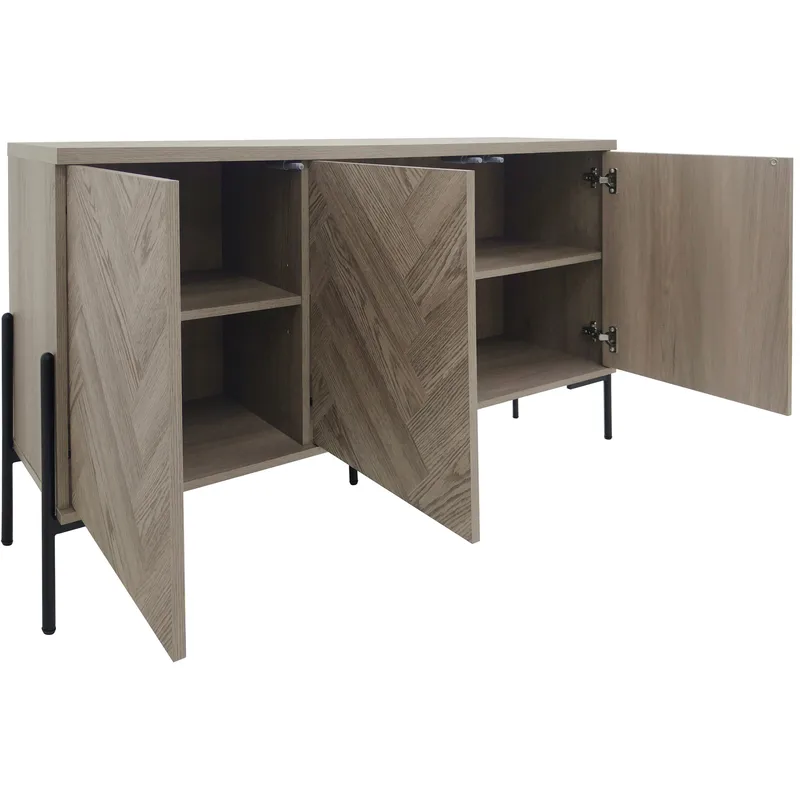 Charlene Skänk 130x75 cm - Naturfärgad fiskbensek / naturek - Förvaring - Förvaringsmöbler - Sideboard & skänk
