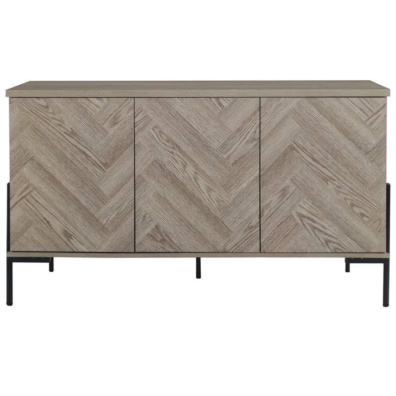 Charlene Skänk 130x75 cm - Naturfärgad fiskbensek / naturek - Förvaring - Förvaringsmöbler - Sideboard & skänk