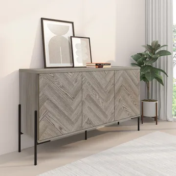 Charlene Skänk 130x75 cm - Naturfärgad fiskbensek / naturek - Förvaring - Förvaringsmöbler - Sideboard & skänk