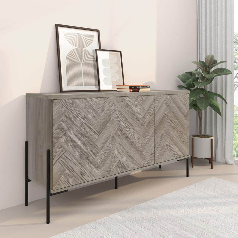 Charlene Skänk 130x75 cm - Naturfärgad fiskbensek / naturek - Förvaring - Förvaringsmöbler - Sideboard & skänk