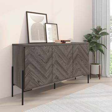 Charlene Skänk 130x75 cm - Vit fiskbensek / vit ek - Förvaring - Förvaringsmöbler - Sideboard & skänk