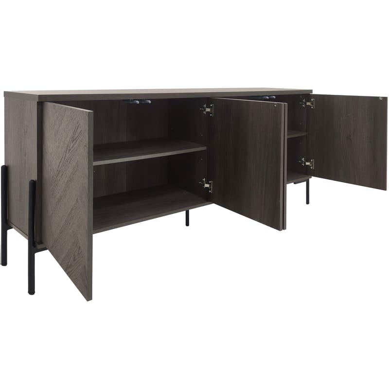 Charlene Skänk 175x75 cm - Vit fiskbensek / vit ek - Förvaring - Förvaringsmöbler - Sideboard & skänk