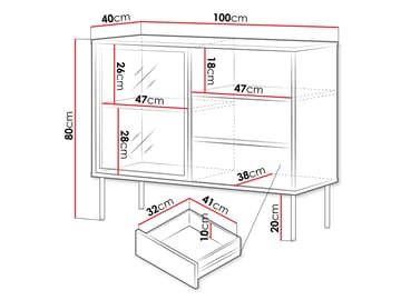 Claven Skänk 100 cm - brun - Förvaring - Förvaringsmöbler - Sideboard & skänk