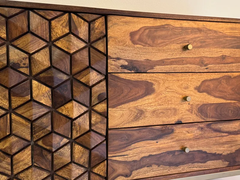 Coruna Sideboard 180 cm - varm mörkbrun och guld - Förvaring - Förvaringsmöbler - Sideboard & skänk