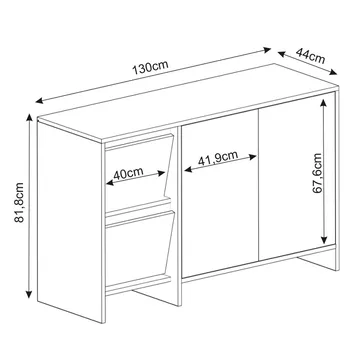 Crala Konsol 130x81,8x44 cm - Svart - Förvaring - Förvaringsmöbler - Sideboard & skänk