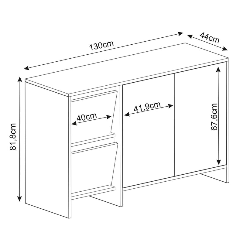 Crala Konsol 130x81,8x44 cm - Svart - Förvaring - Förvaringsmöbler - Sideboard & skänk