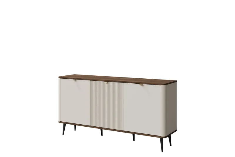 Cucina Skänk 160x40 cm i Trä med Metallben, Beige|Brun
