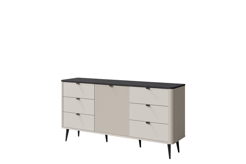Cucina Sk änk 160x40 cm i Trä med Metallben, Beige|Grå