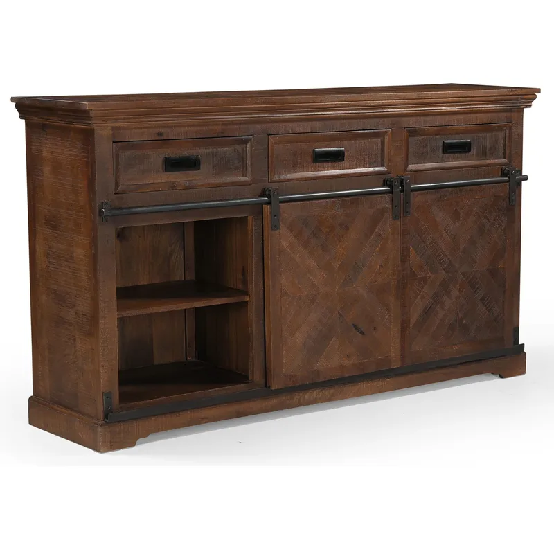 Don Skänk 160x90 cm - Djupbrun med svarta metalldetaljer - Förvaring - Förvaringsmöbler - Sideboard & skänk