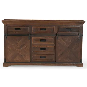 Don Skänk 160x90 cm - Djupbrun med svarta metalldetaljer - Förvaring - Förvaringsmöbler - Sideboard & skänk