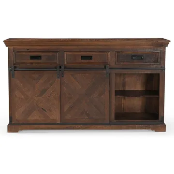 Don Skänk 160x90 cm - Djupbrun med svarta metalldetaljer - Förvaring - Förvaringsmöbler - Sideboard & skänk