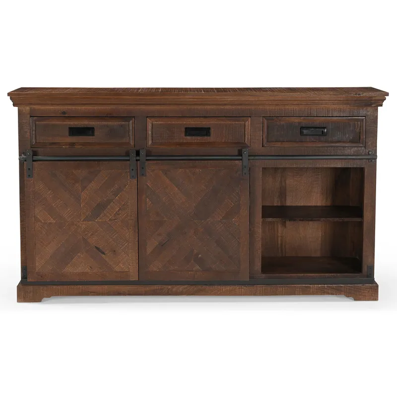 Don Skänk 160x90 cm - Djupbrun med svarta metalldetaljer - Förvaring - Förvaringsmöbler - Sideboard & skänk