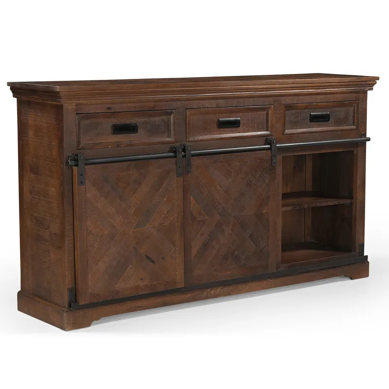 Don Skänk 160x90 cm - Djupbrun med svarta metalldetaljer - Förvaring - Förvaringsmöbler - Sideboard & skänk