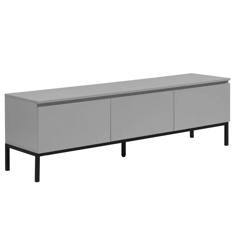 Dorvik TV-bänk 150 cm med 3 lådor, ljusgrått och svart
