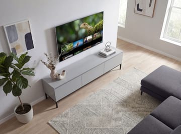 Dorvik TV-bänk 150 cm med 3 lådor - ljusgrått och svart - Möbler - Tv möbel & mediamöbel - TV bänk & mediabänk