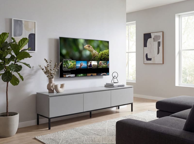 Dorvik TV-bänk 150 cm med 3 lådor - ljusgrått och svart - Förvaring - Förvaringsmöbler - Sideboard & skänk
