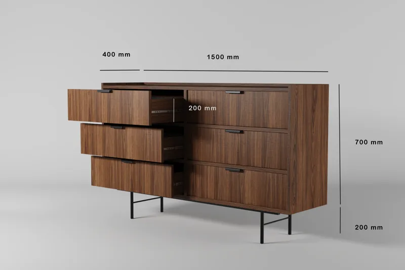 Dravo Byrå 150 cm - Warmia valnöt - Förvaring - Förvaringsmöbler - Byrå