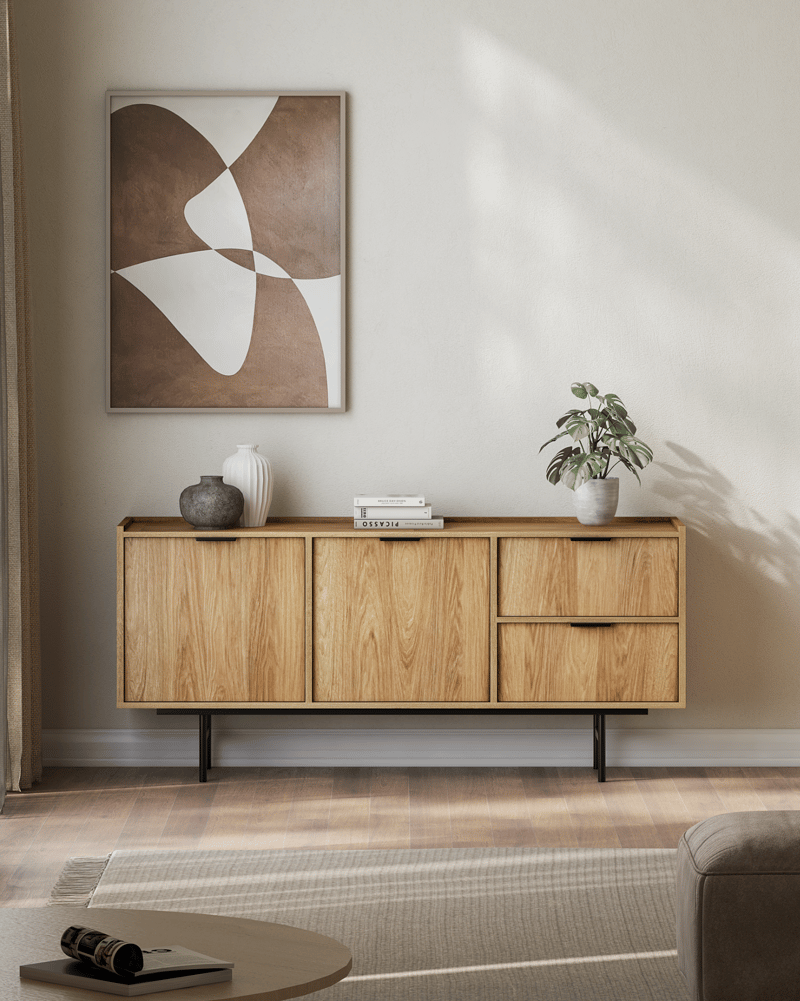 Dravo Skänk 68x150 cm - Naturlig hickory - Förvaring - Förvaringsmöbler - Sideboard & skänk
