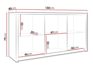 Driva Skänk 150 cm - Svart - Förvaring - Förvaringsmöbler - Sideboard & skänk