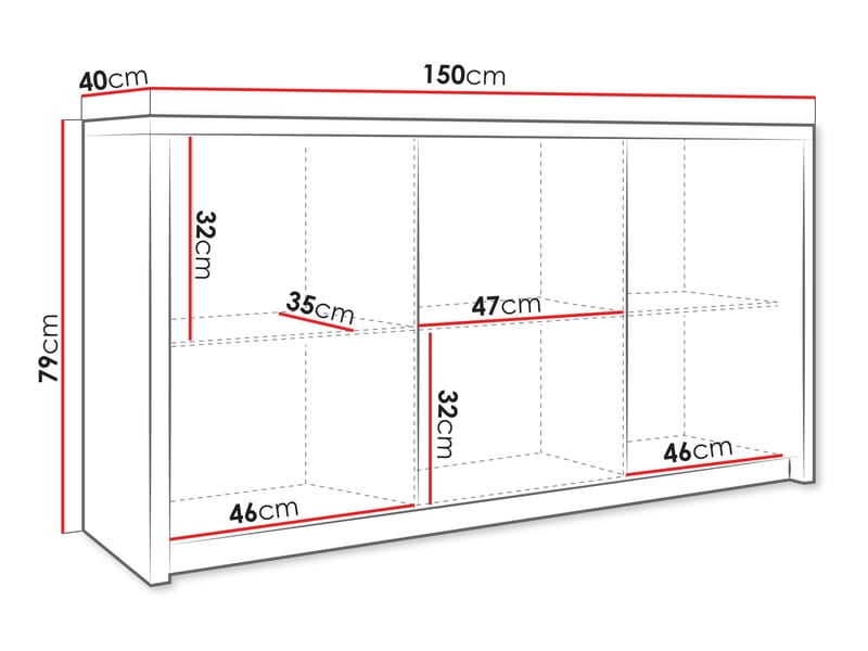 Driva Skänk 150 cm - Svart - Förvaring - Förvaringsmöbler - Sideboard & skänk