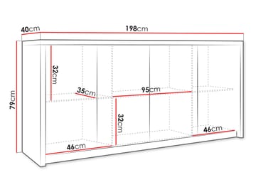 Driva Skänk 198 cm - Beige - Förvaring - Förvaringsmöbler - Sideboard & skänk