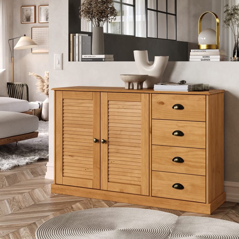 Edith Skänk 125x80 cm i Furu - Brun - Förvaring - Förvaringsmöbler - Sideboard & skänk