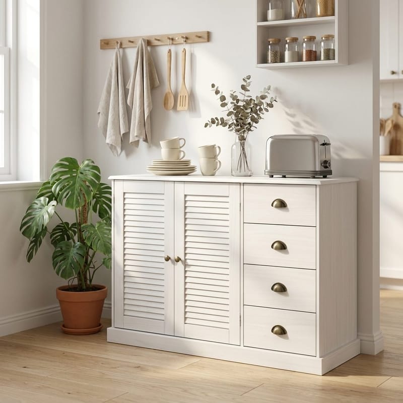 Edith Skänk 125x80 cm i Trä - Vit - Förvaring - Förvaringsmöbler - Sideboard & skänk