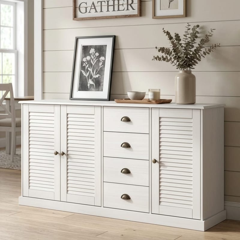 Edith Skänk 166x80 cm - Vit - Förvaring - Förvaringsmöbler - Sideboard & skänk