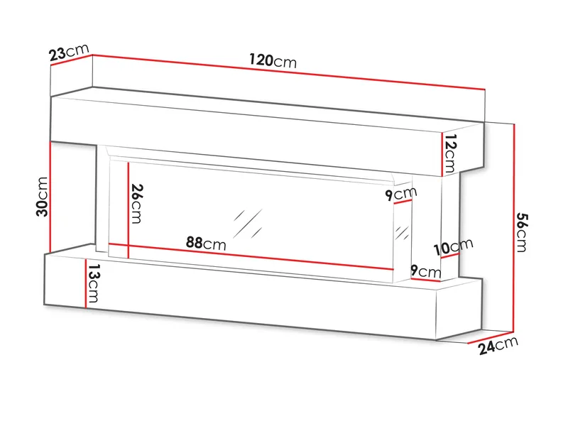 Erylin Elektrisk Eldstad 120 cm - Inredning - Kaminer - Kamin utan skorsten - Elkaminer