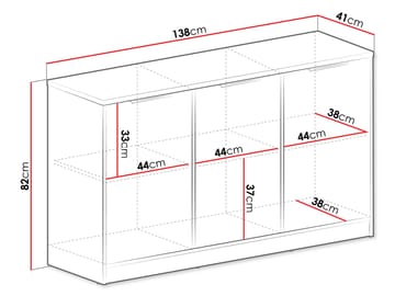 Escaldes Skänk 138 cm - brun, svart - Förvaring - Förvaringsmöbler - Sideboard & skänk