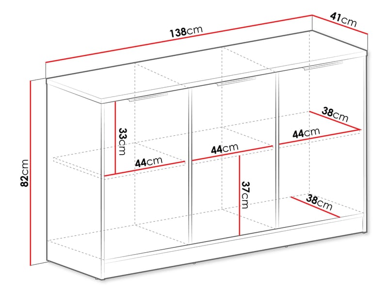 Escaldes Skänk 138 cm - brun, vit - Förvaring - Förvaringsmöbler - Sideboard & skänk