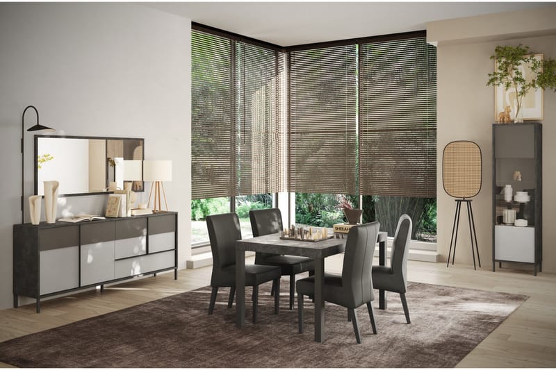 Everest Skänk 206x40 cm - Grå/Mörkgrå - Förvaring - Förvaringsmöbler - Sideboard & skänk